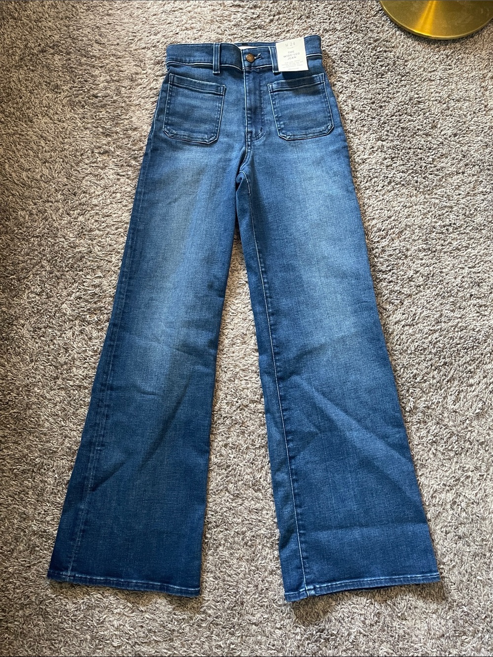 NWT Madewell Dark Blue High-Rise Wide-Leg Jeans
